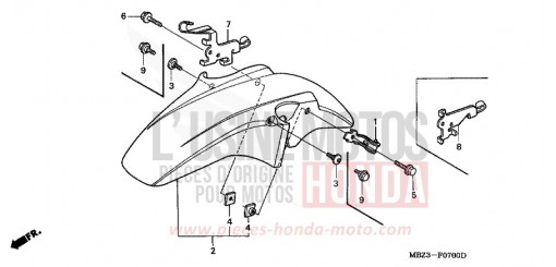 FRONT FENDER CB600F21 de 2001